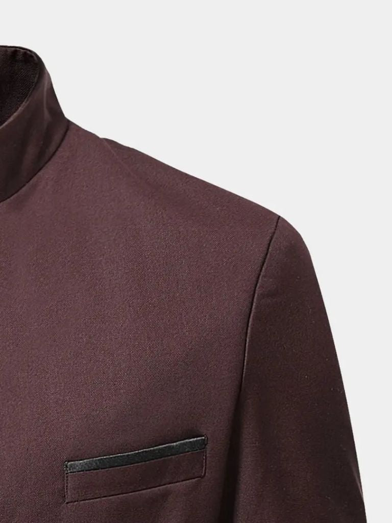 Giacca elegante da uomo con collo alla coreana