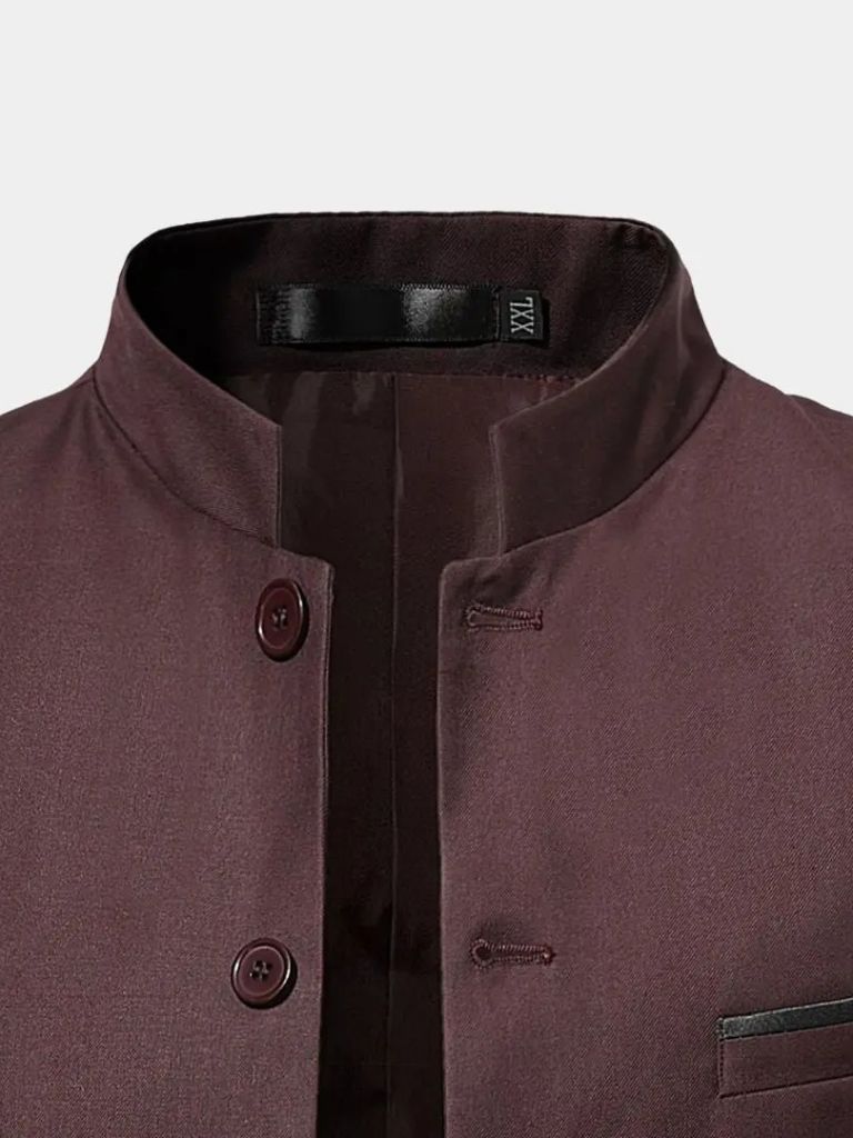 Giacca elegante da uomo con collo alla coreana