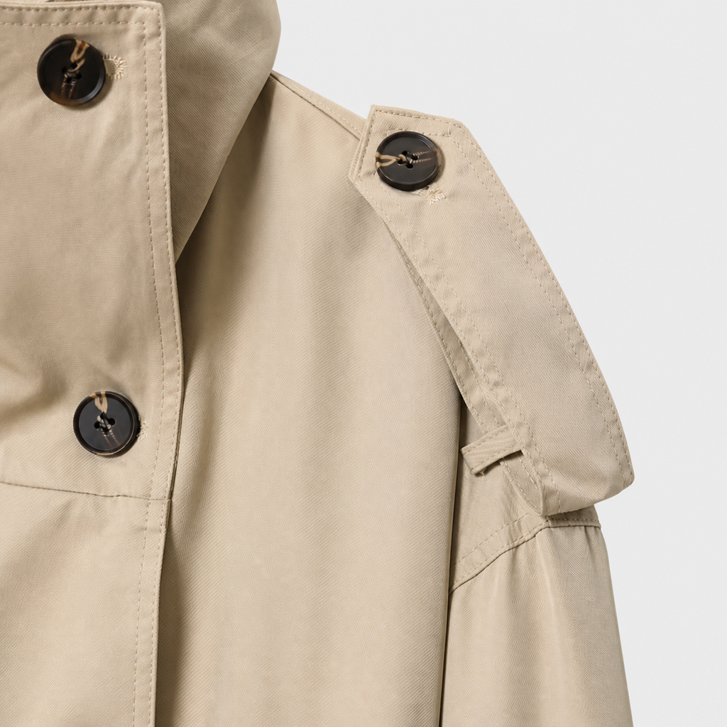 Giacca Trench Corta con Cintura