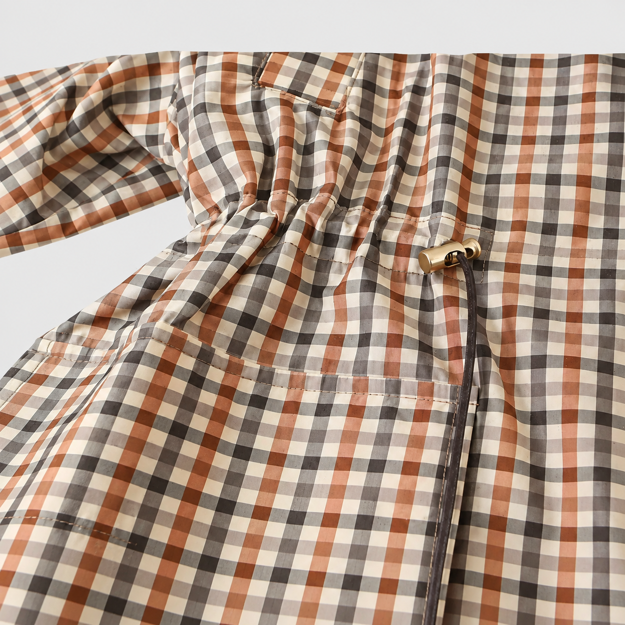 Giacca Oversize a Quadri con Colletto Ampio