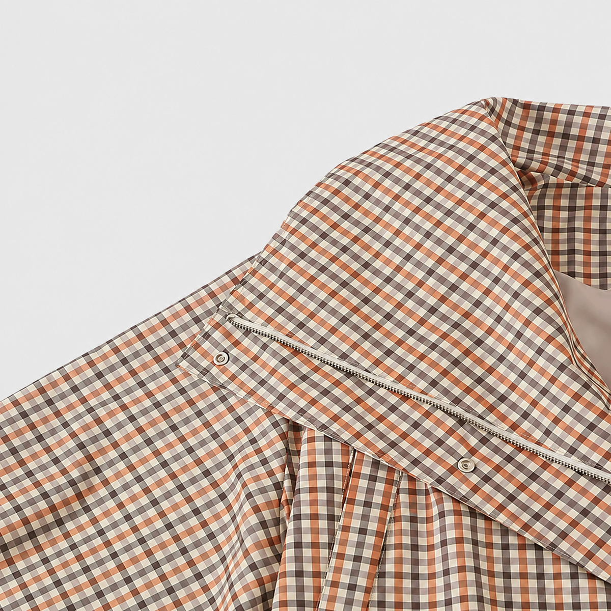 Giacca Oversize a Quadri con Colletto Ampio