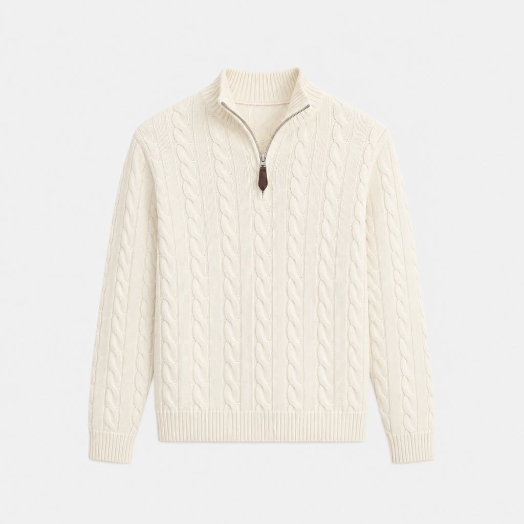 Maglione Treccia Zip