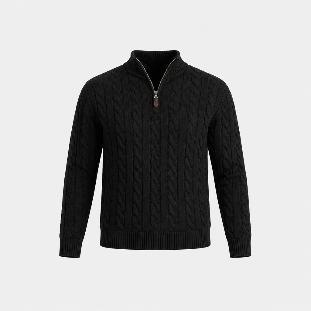 Maglione Treccia Zip