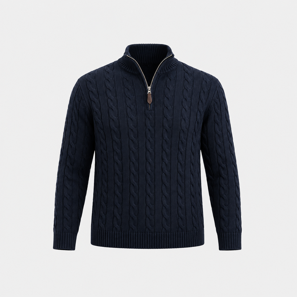 Maglione Treccia Zip
