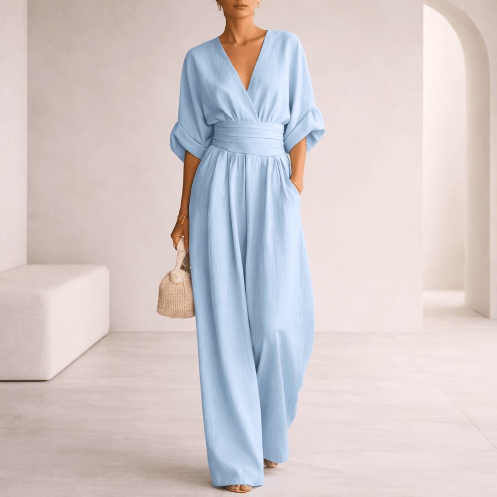 Elira | Essential V-Neck Wide-Leg Jumpsuit